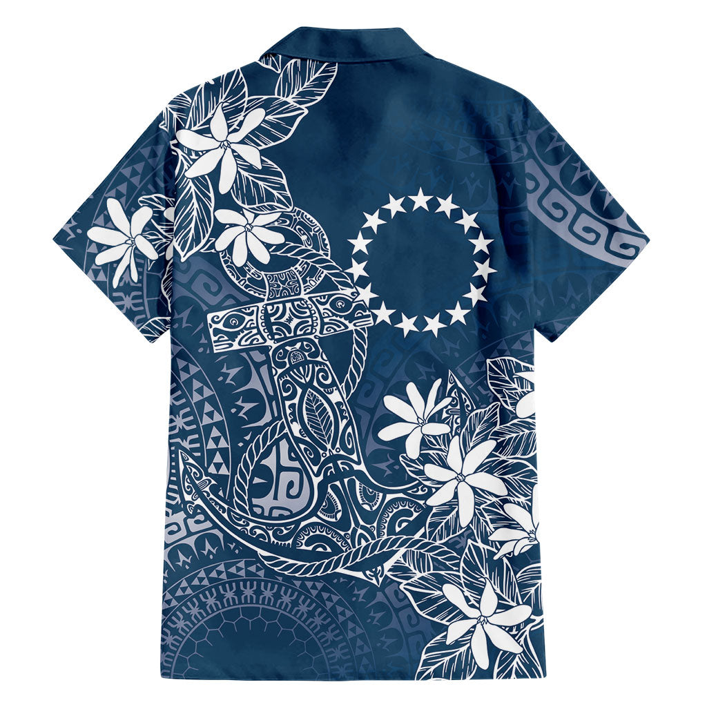 Navy Kuki Airani Tapakau Family Matching Summer Maxi Dress and Hawaiian Shirt Tribal Anchor Mix Tiare LT7 - Polynesian Pride