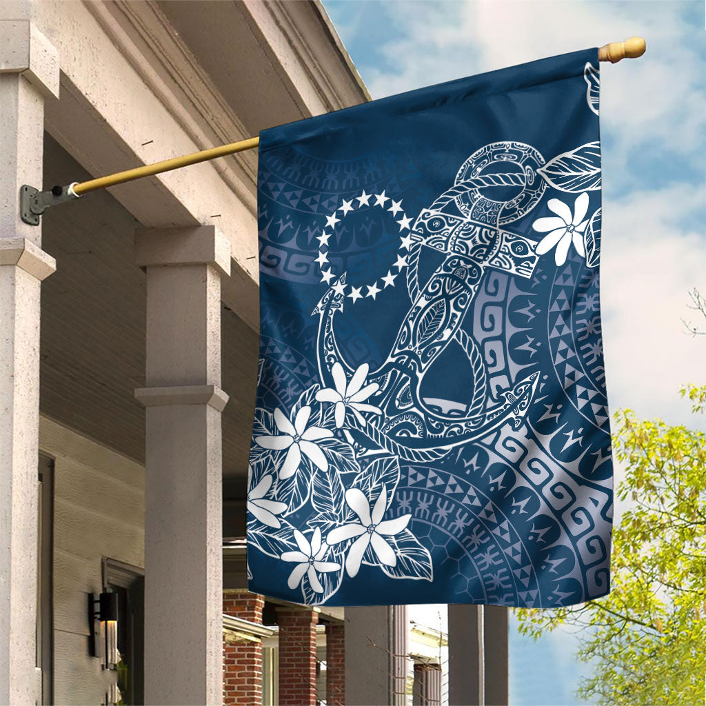 Navy Kuki Airani Tapakau Garden Flag Tribal Anchor Mix Tiare