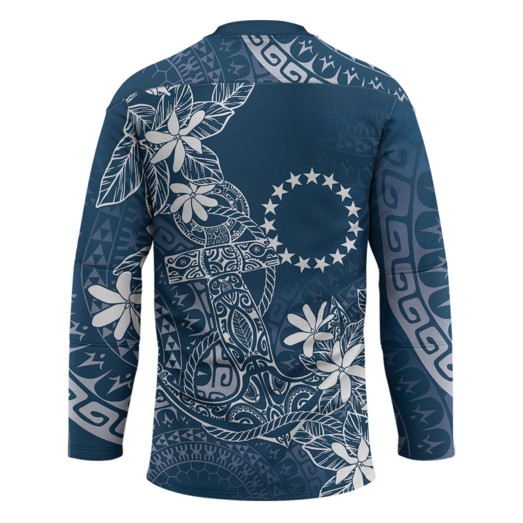 Navy Kuki Airani Tapakau Hockey Jersey Tribal Anchor Mix Tiare