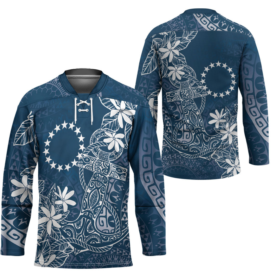 Navy Kuki Airani Tapakau Hockey Jersey Tribal Anchor Mix Tiare