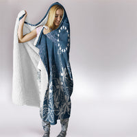 Navy Kuki Airani Tapakau Hooded Blanket Tribal Anchor Mix Tiare