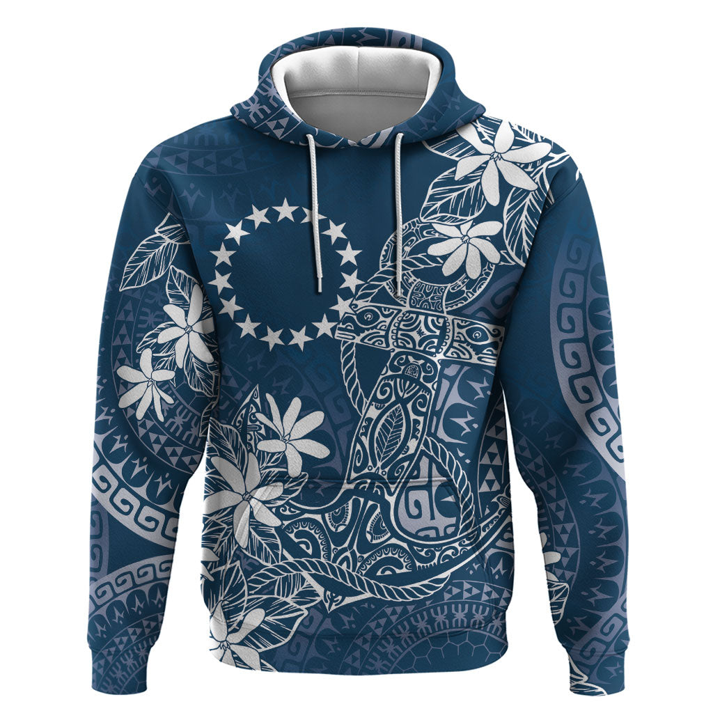 Navy Kuki Airani Tapakau Hoodie Tribal Anchor Mix Tiare