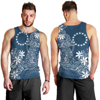 Navy Kuki Airani Tapakau Men Tank Top Tribal Anchor Mix Tiare