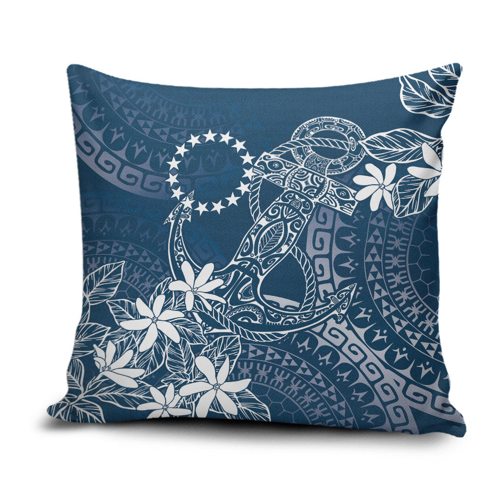 Navy Kuki Airani Tapakau Pillow Cover Tribal Anchor Mix Tiare