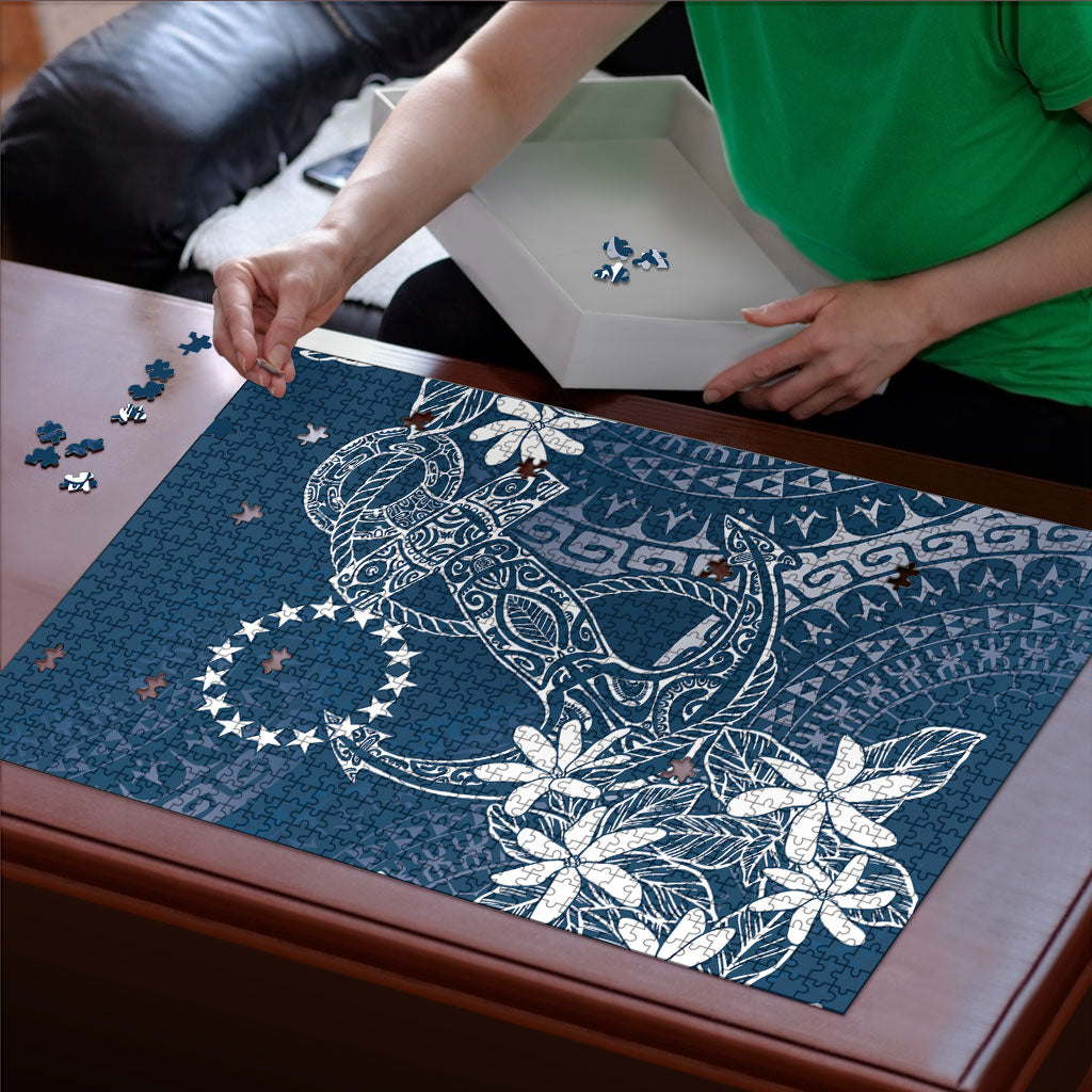 Navy Kuki Airani Tapakau Puzzle Tribal Anchor Mix Tiare