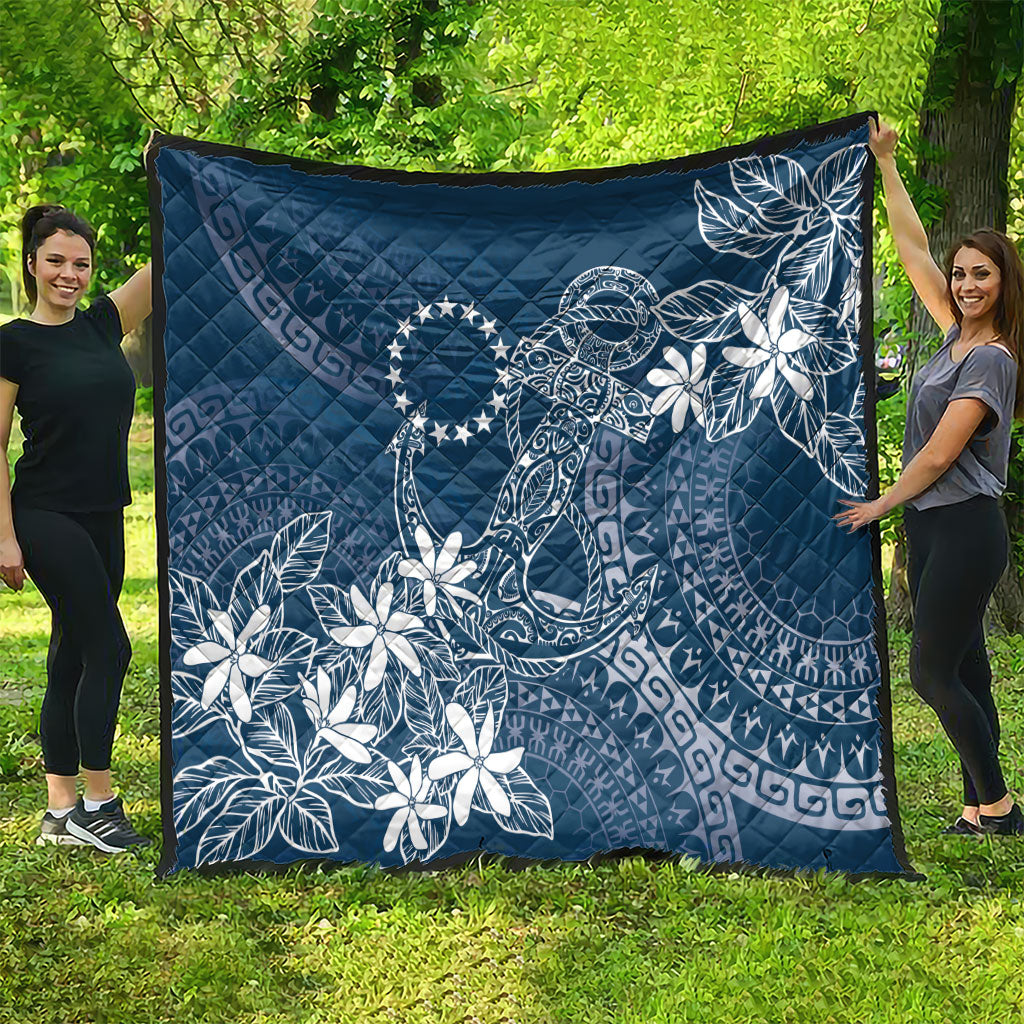 Navy Kuki Airani Tapakau Quilt Tribal Anchor Mix Tiare