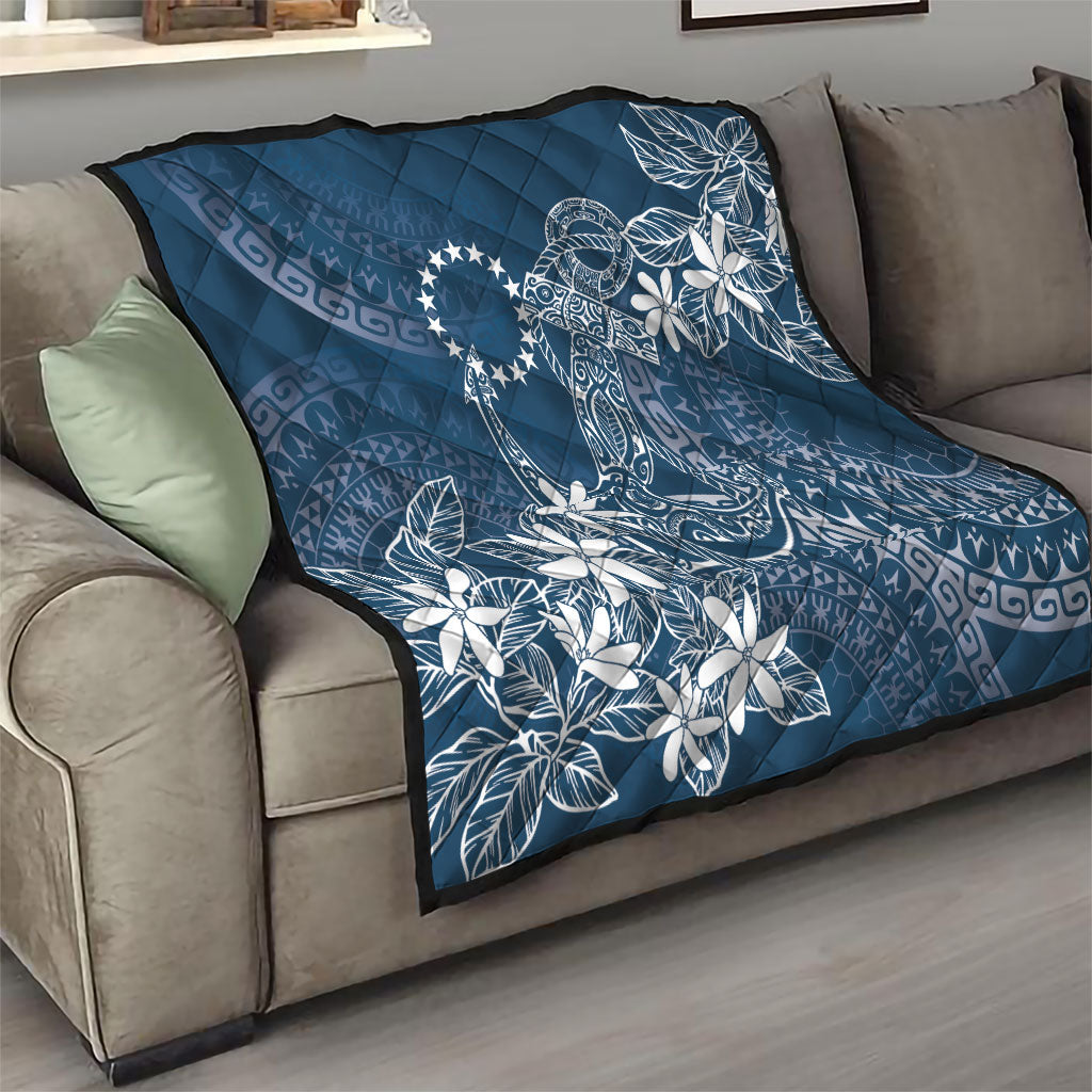 Navy Kuki Airani Tapakau Quilt Tribal Anchor Mix Tiare