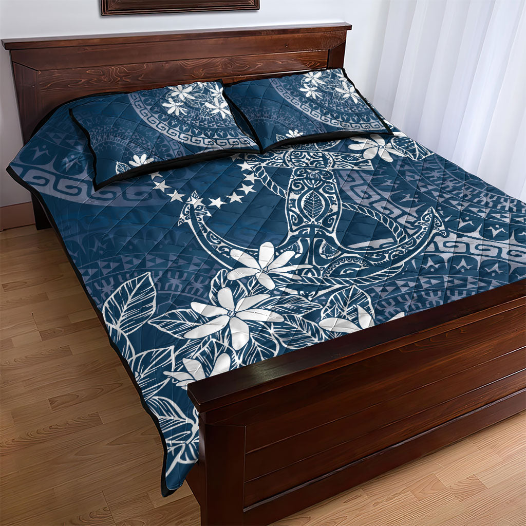 Navy Kuki Airani Tapakau Quilt Bed Set Tribal Anchor Mix Tiare