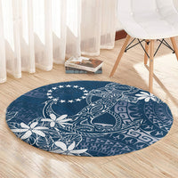 Navy Kuki Airani Tapakau Round Carpet Tribal Anchor Mix Tiare