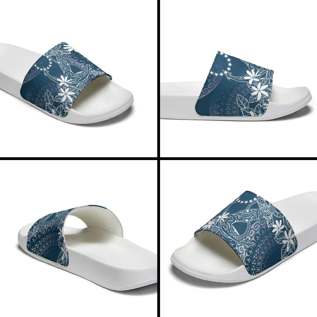 Navy Kuki Airani Tapakau Slide Sandals Tribal Anchor Mix Tiare