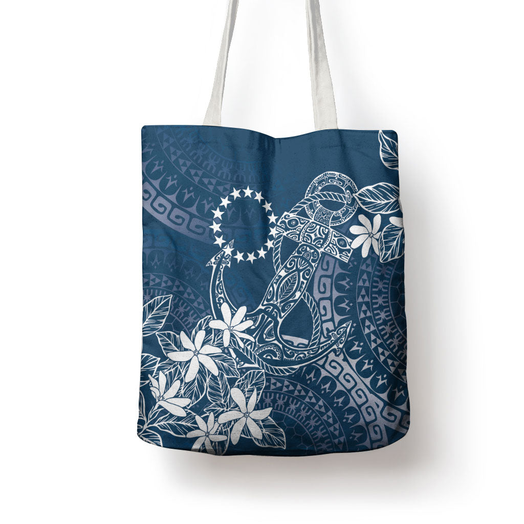 Navy Kuki Airani Tapakau Tote Bag Tribal Anchor Mix Tiare