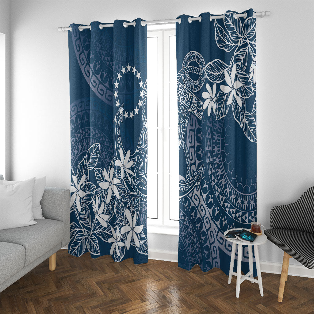 Navy Kuki Airani Tapakau Window Curtain Tribal Anchor Mix Tiare