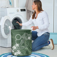 Sage Green Kuki Airani Tapakau Laundry Basket Tribal Anchor Mix Tiare