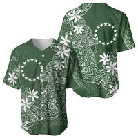Sage Green Kuki Airani Tapakau Baseball Jersey Tribal Anchor Mix Tiare