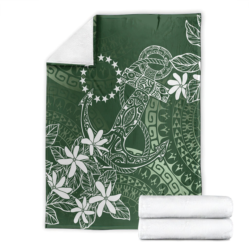 Sage Green Kuki Airani Tapakau Blanket Tribal Anchor Mix Tiare