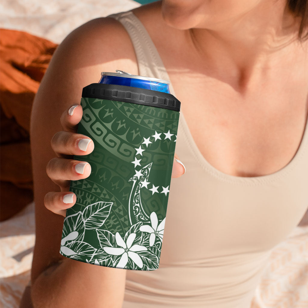 Sage Green Kuki Airani Tapakau 4 in 1 Can Cooler Tumbler Tribal Anchor Mix Tiare LT7 - Polynesian Pride