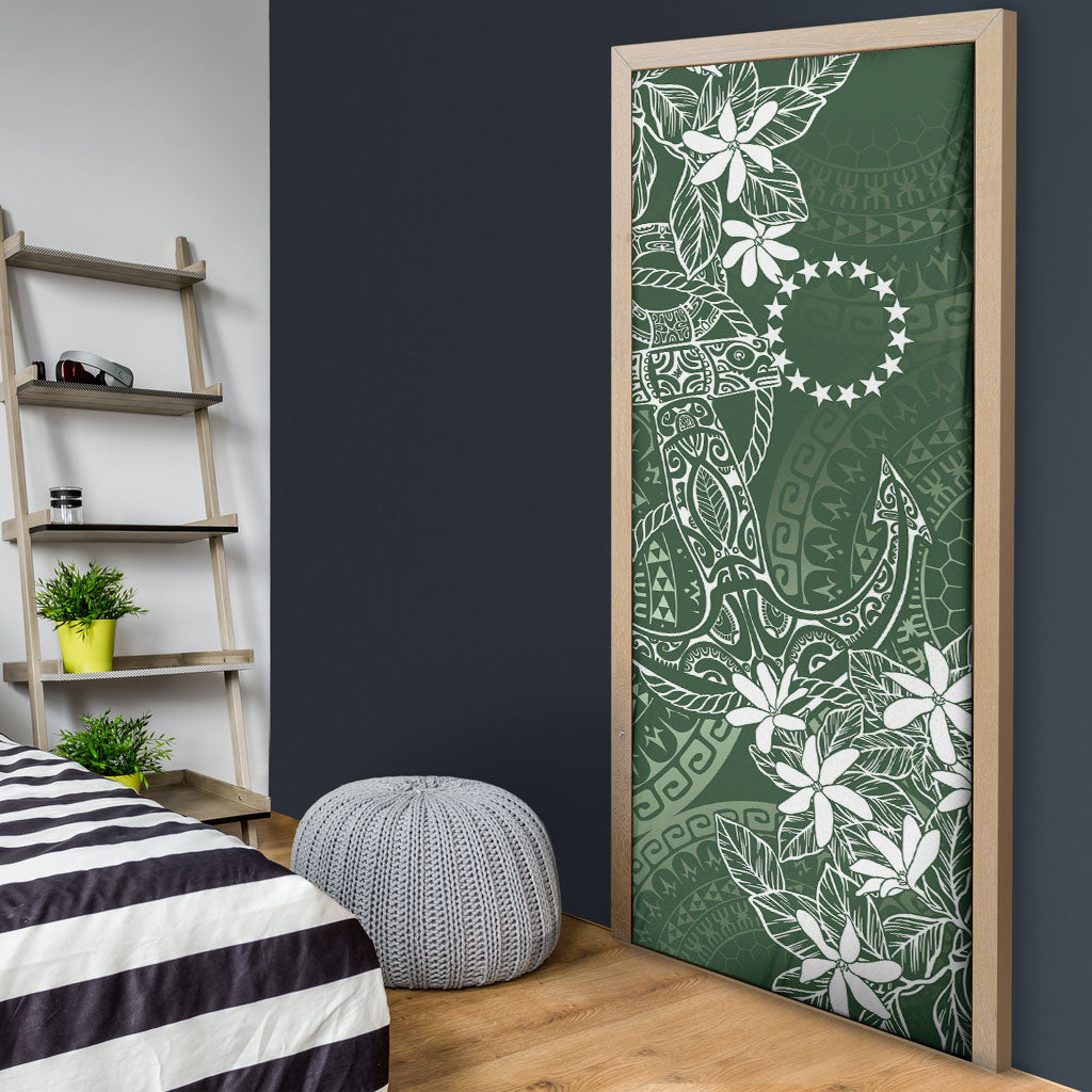 Sage Green Kuki Airani Tapakau Door Cover Tribal Anchor Mix Tiare LT7 - Polynesian Pride