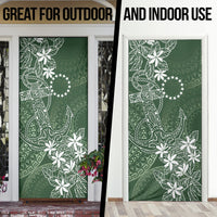 Sage Green Kuki Airani Tapakau Door Cover Tribal Anchor Mix Tiare LT7 - Polynesian Pride