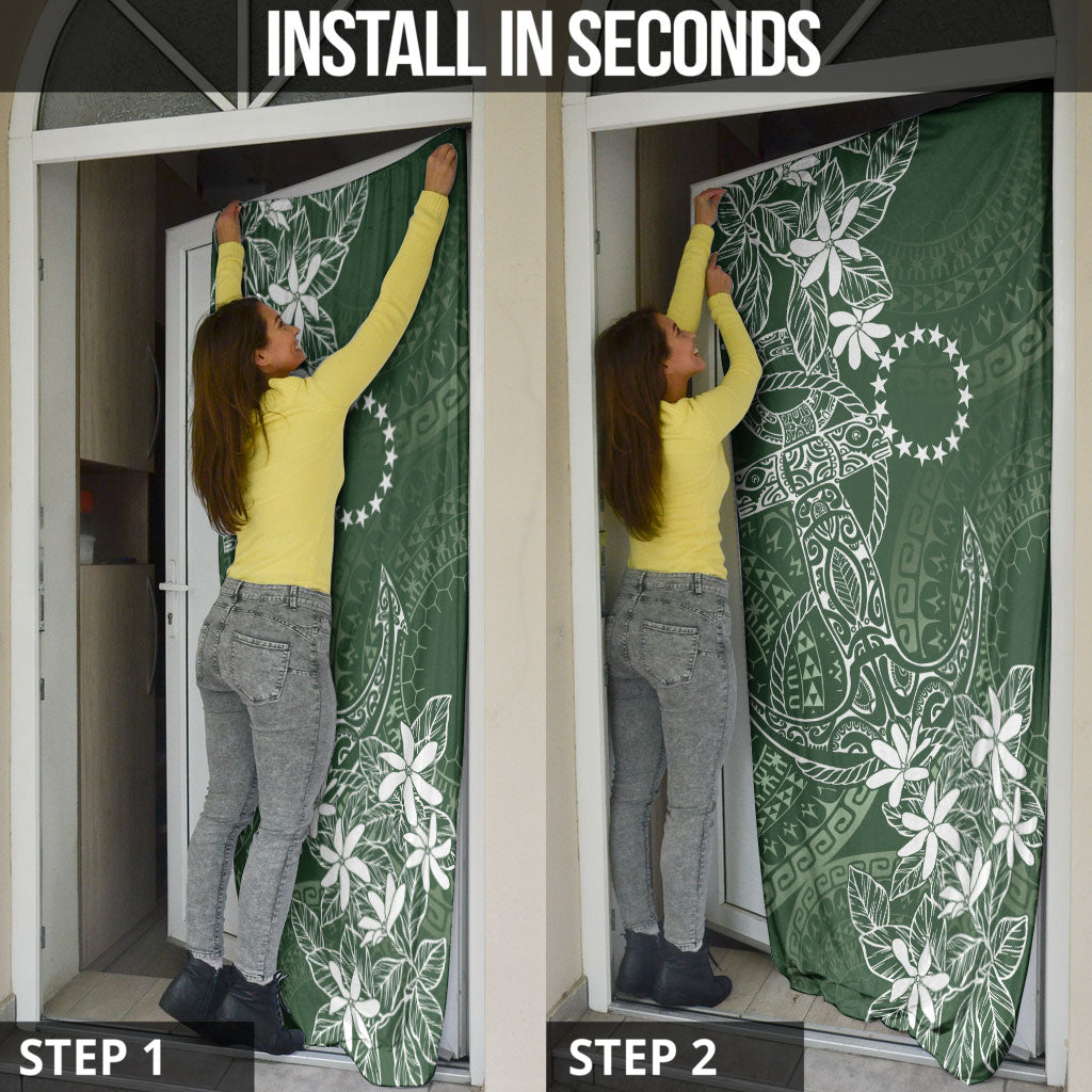 Sage Green Kuki Airani Tapakau Door Cover Tribal Anchor Mix Tiare LT7 - Polynesian Pride