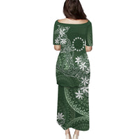 Sage Green Kuki Airani Tapakau Family Matching Puletasi and Hawaiian Shirt Tribal Anchor Mix Tiare LT7 - Polynesian Pride
