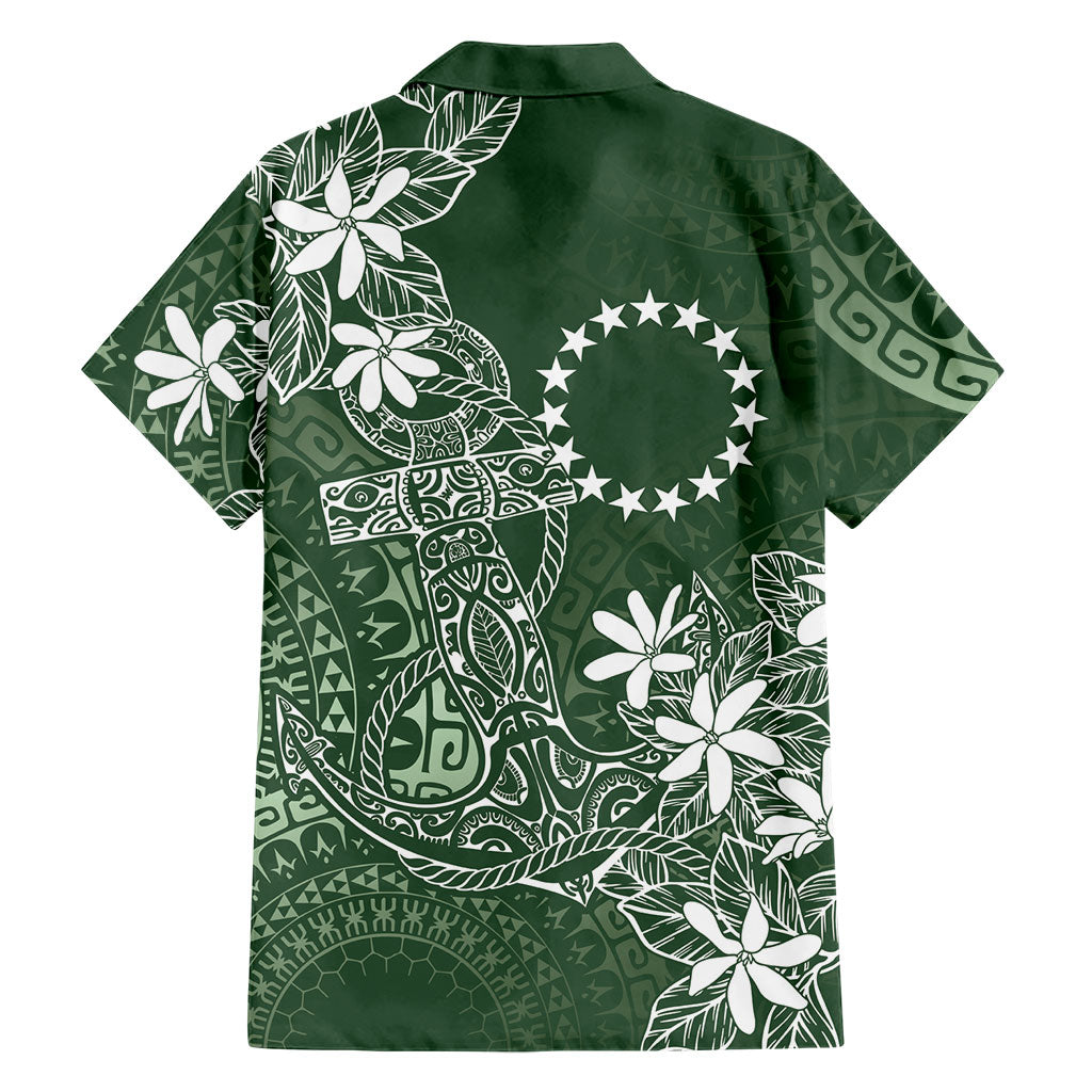 Sage Green Kuki Airani Tapakau Family Matching Tank Maxi Dress and Hawaiian Shirt Tribal Anchor Mix Tiare LT7 - Polynesian Pride
