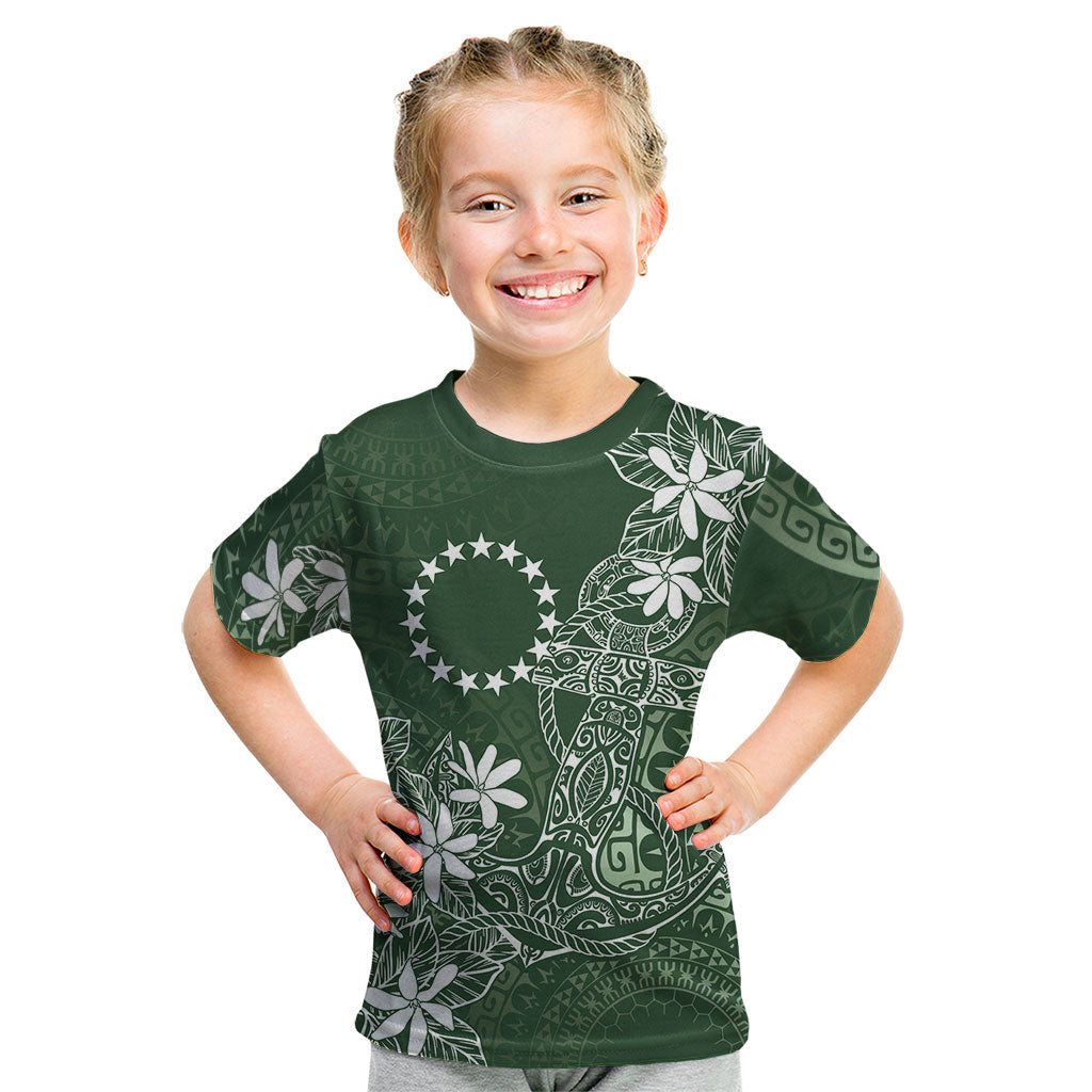 Sage Green Kuki Airani Tapakau Kid T Shirt Tribal Anchor Mix Tiare