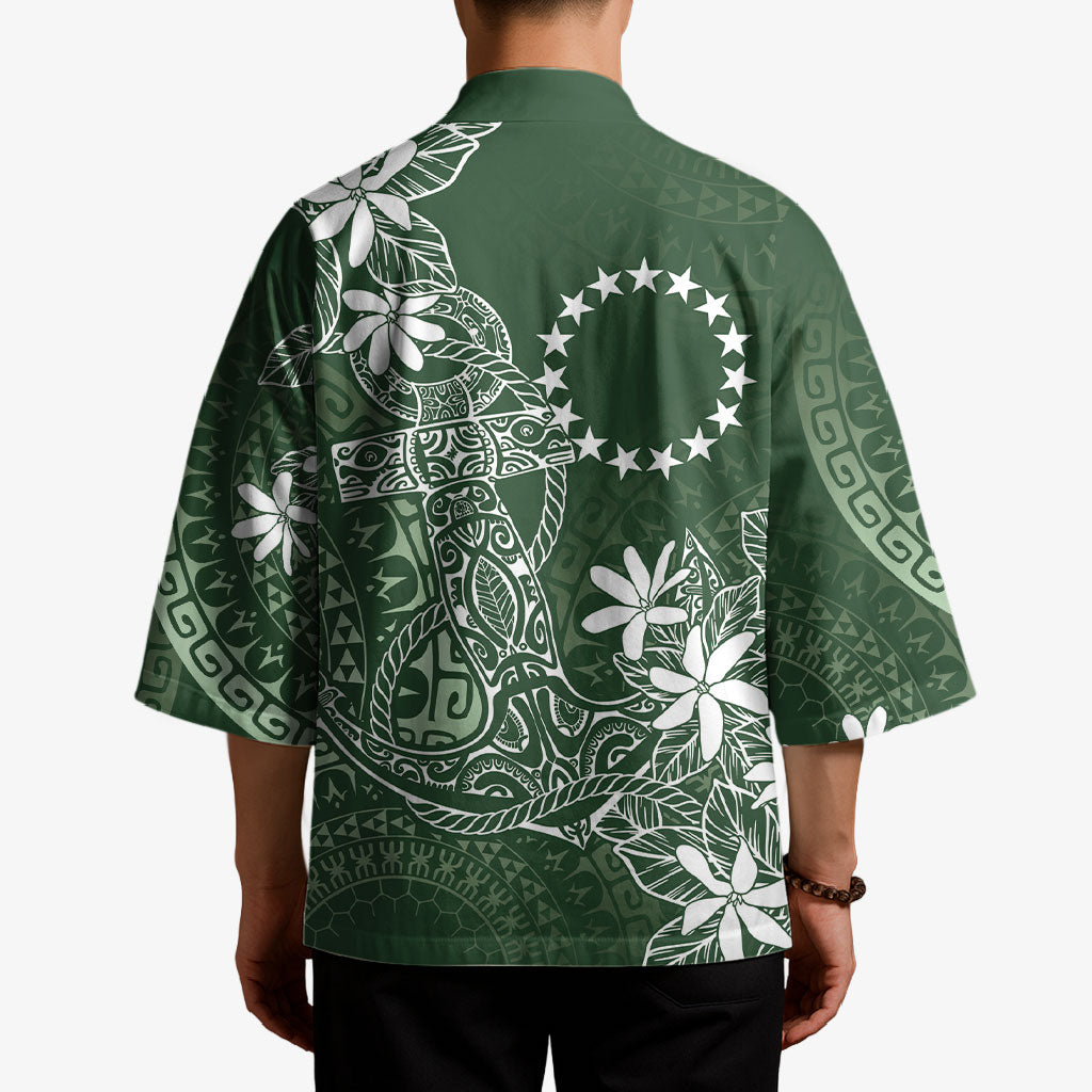 Sage Green Kuki Airani Tapakau Kimono Tribal Anchor Mix Tiare