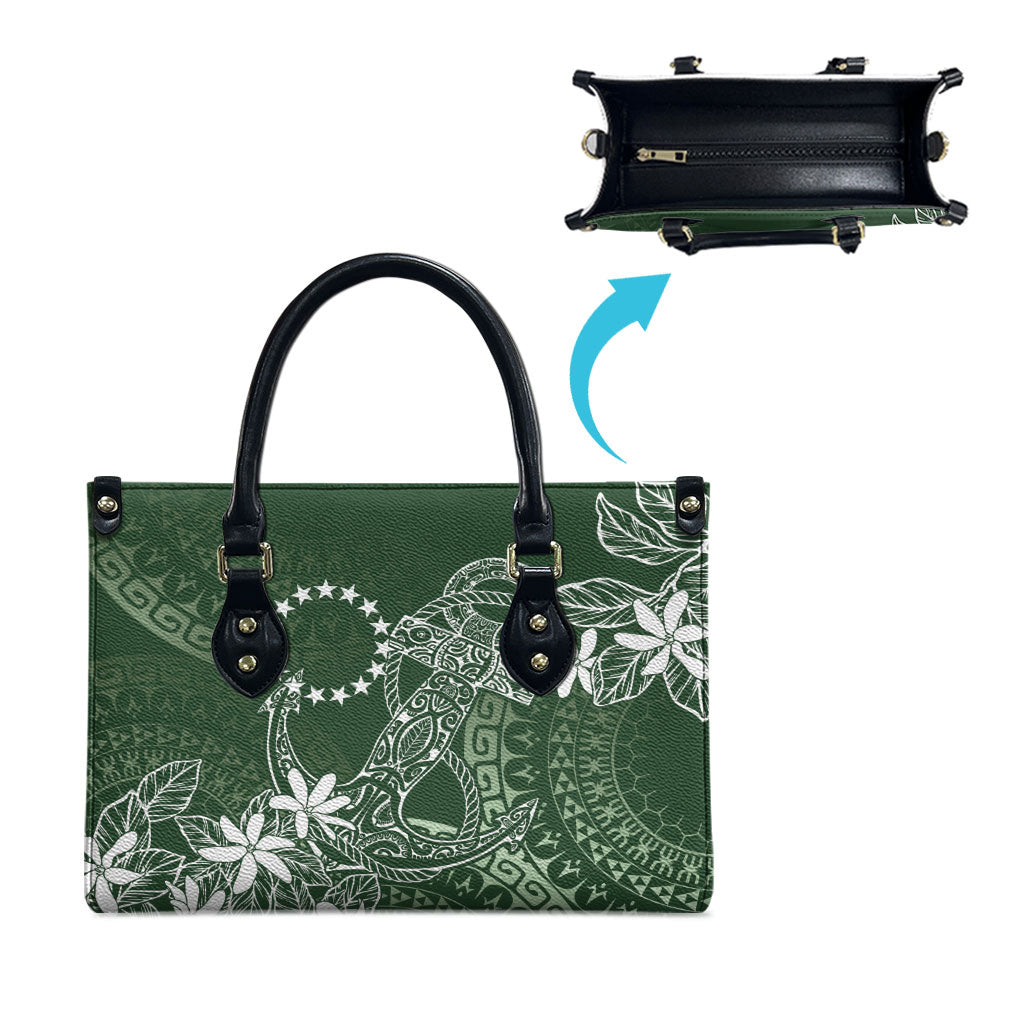 Sage Green Kuki Airani Tapakau Leather Bag Tribal Anchor Mix Tiare