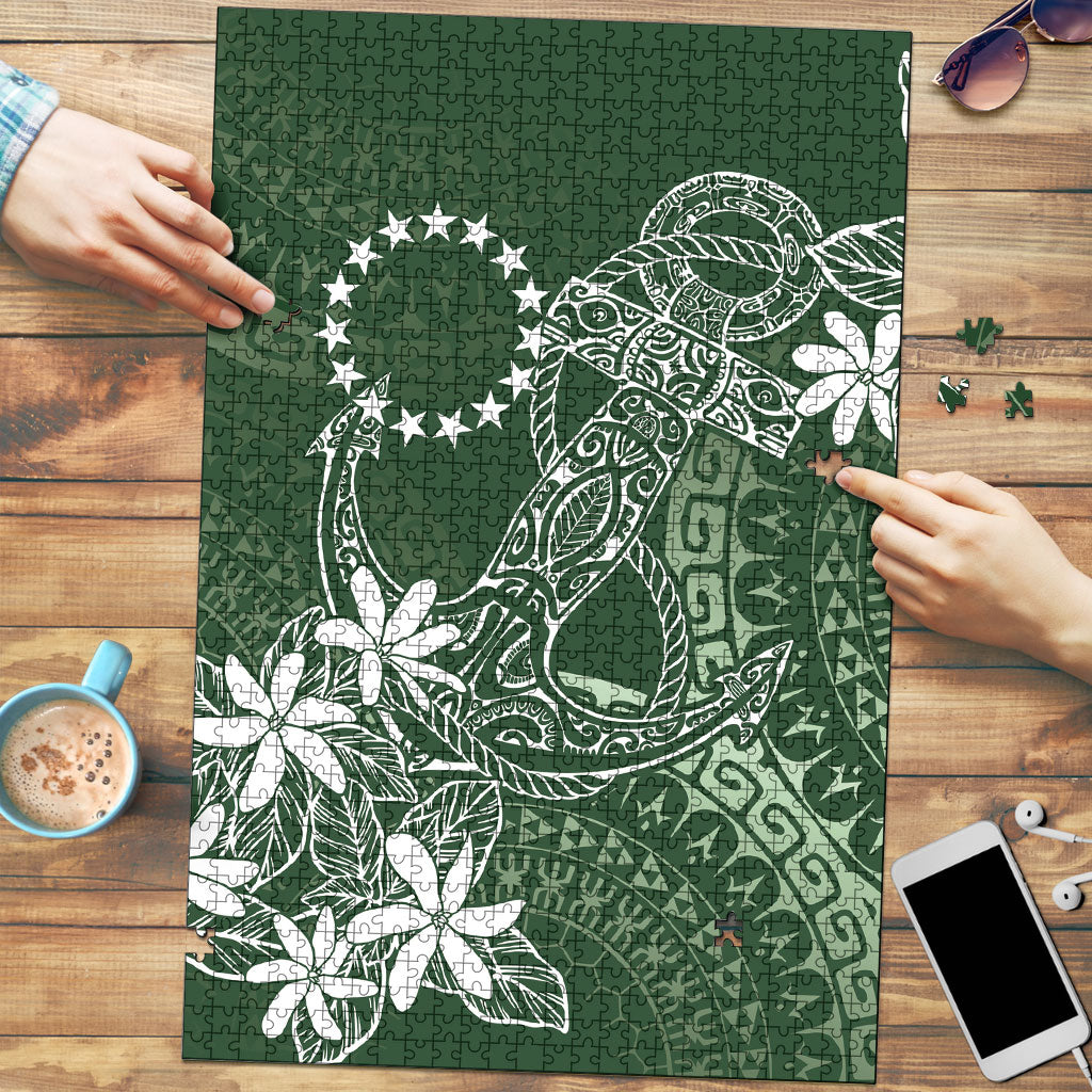 Sage Green Kuki Airani Tapakau Puzzle Tribal Anchor Mix Tiare
