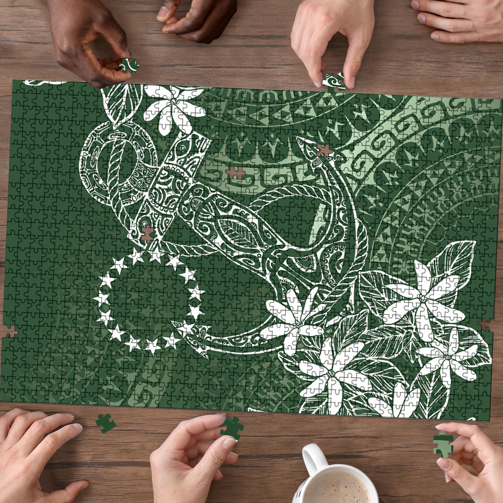 Sage Green Kuki Airani Tapakau Puzzle Tribal Anchor Mix Tiare