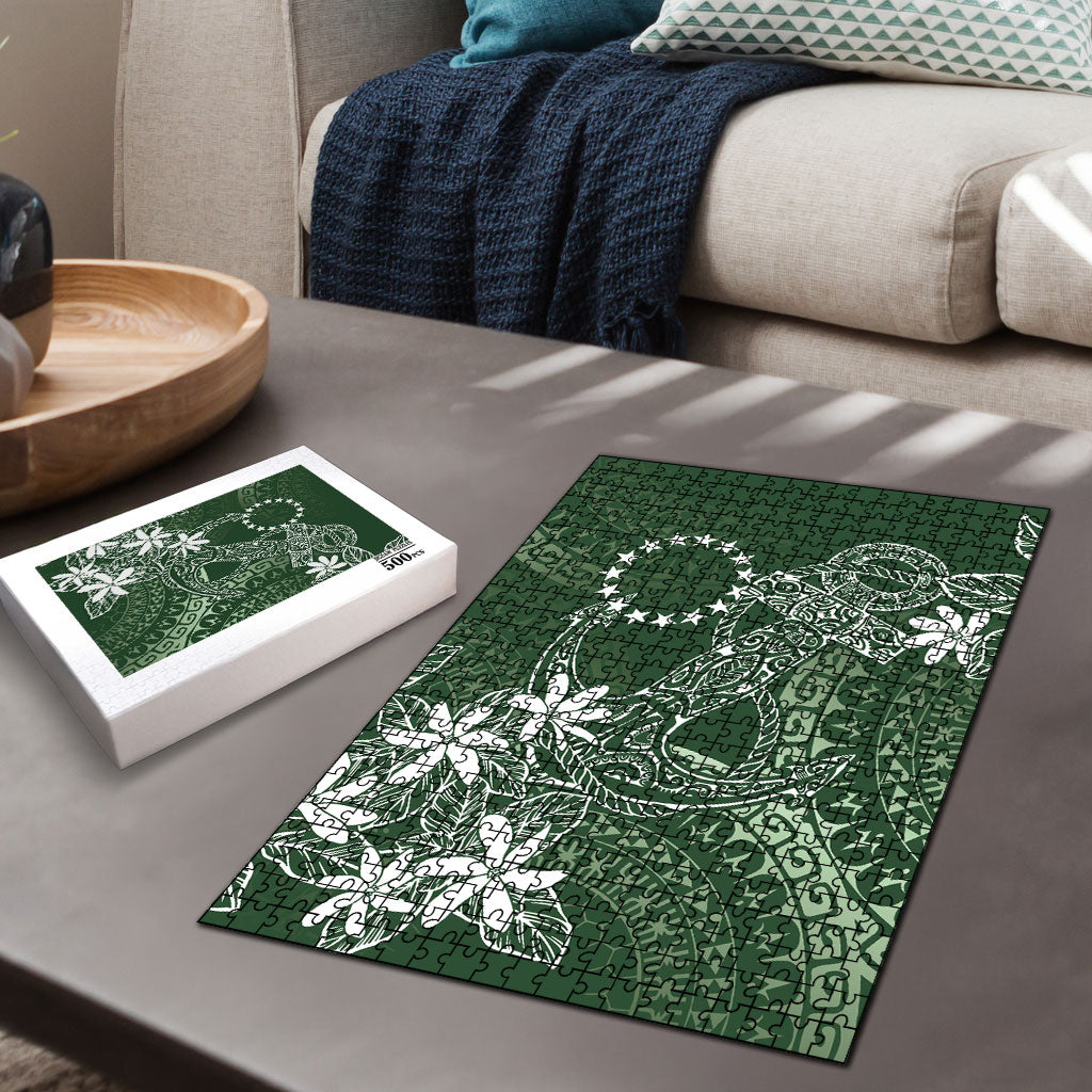 Sage Green Kuki Airani Tapakau Puzzle Tribal Anchor Mix Tiare