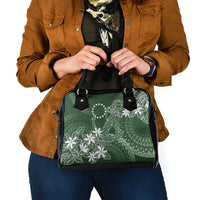 Sage Green Kuki Airani Tapakau Shoulder Handbag Tribal Anchor Mix Tiare