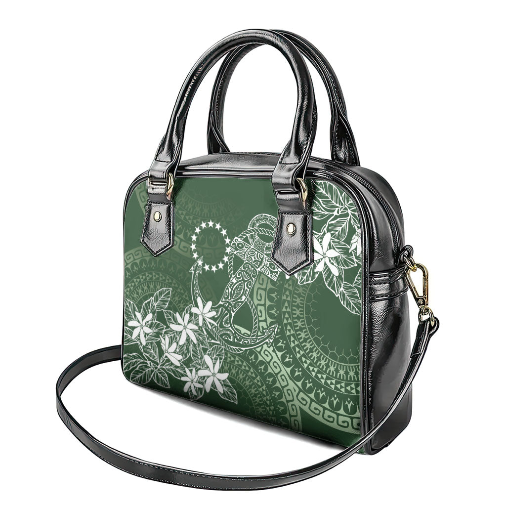 Sage Green Kuki Airani Tapakau Shoulder Handbag Tribal Anchor Mix Tiare