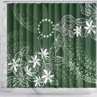 Sage Green Kuki Airani Tapakau Shower Curtain Tribal Anchor Mix Tiare
