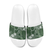 Sage Green Kuki Airani Tapakau Slide Sandals Tribal Anchor Mix Tiare