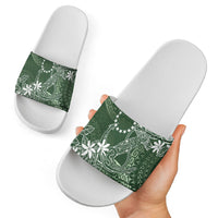 Sage Green Kuki Airani Tapakau Slide Sandals Tribal Anchor Mix Tiare