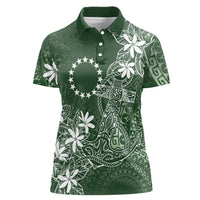 Sage Green Kuki Airani Tapakau Women Polo Shirt Tribal Anchor Mix Tiare LT7 Female Sage Green - Polynesian Pride