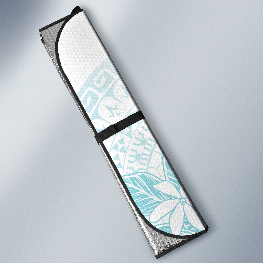 Turquoise Kuki Airani Tapakau Auto Sun Shade Tribal Anchor Mix Tiare