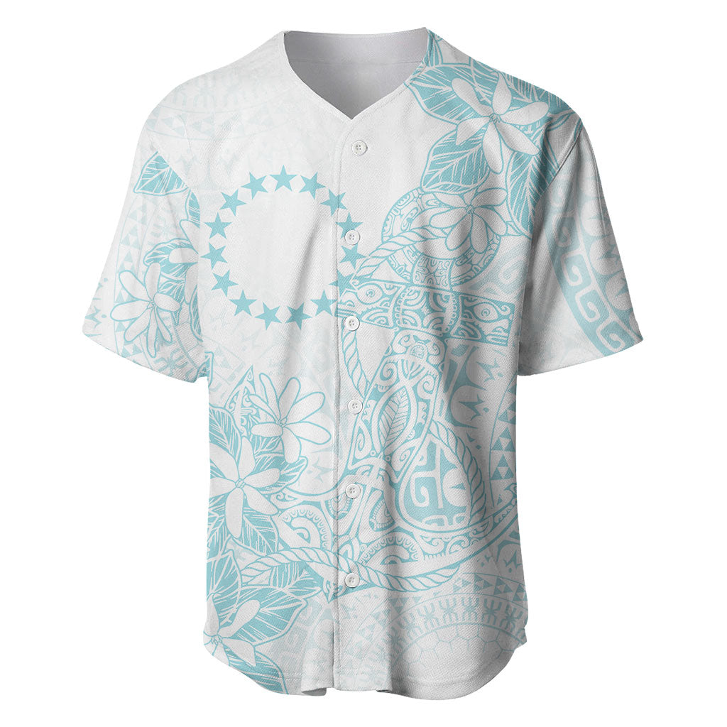 Turquoise Kuki Airani Tapakau Baseball Jersey Tribal Anchor Mix Tiare