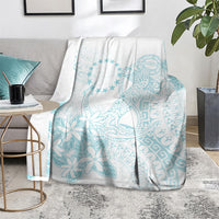 Turquoise Kuki Airani Tapakau Blanket Tribal Anchor Mix Tiare