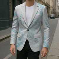 Turquoise Kuki Airani Tapakau Blazer Tribal Anchor Mix Tiare