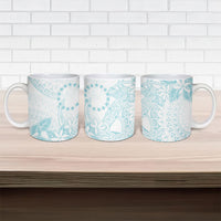 Turquoise Kuki Airani Tapakau Ceramic Mug Tribal Anchor Mix Tiare