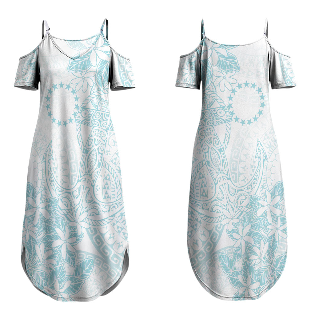 Turquoise Kuki Airani Tapakau Couples Matching Summer Maxi Dress and Hawaiian Shirt Tribal Anchor Mix Tiare LT7 - Polynesian Pride