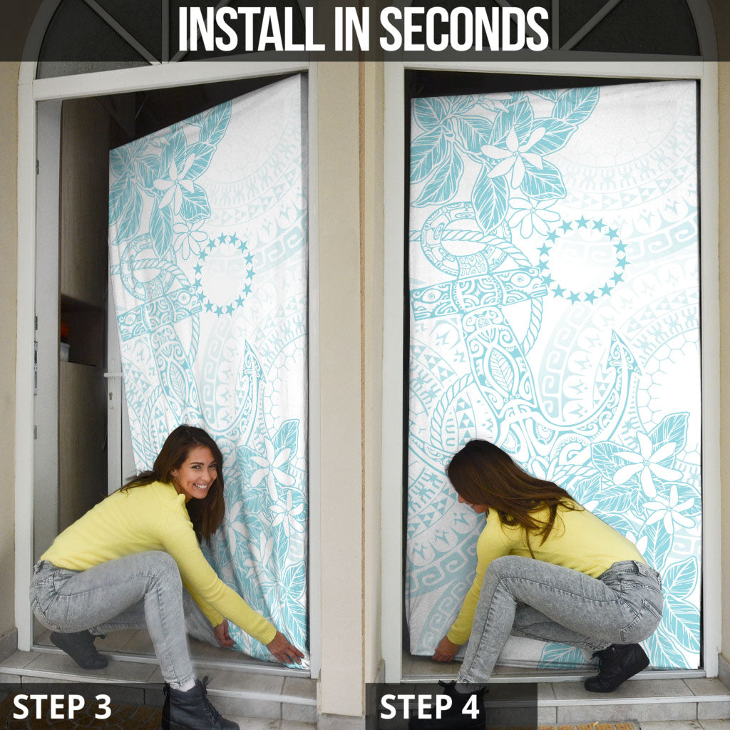 Turquoise Kuki Airani Tapakau Door Cover Tribal Anchor Mix Tiare
