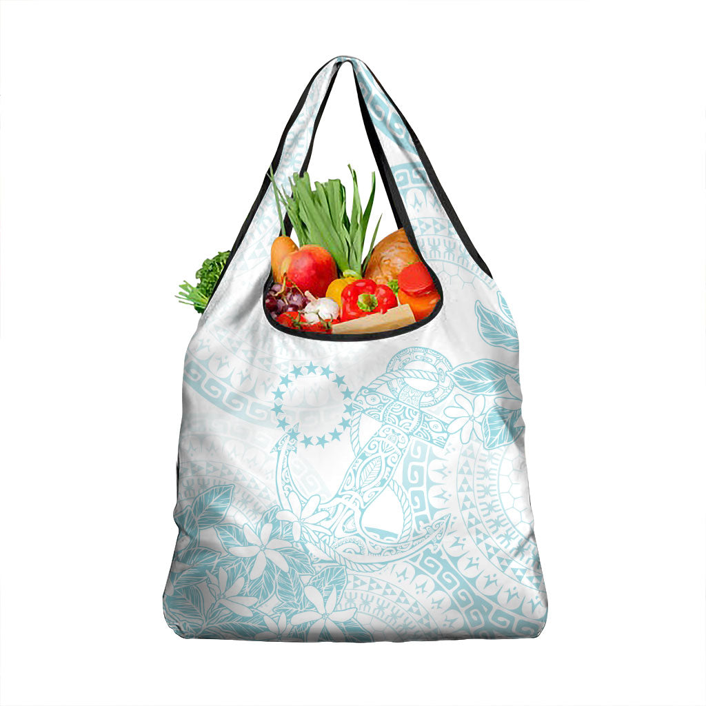 Turquoise Kuki Airani Tapakau Grocery Bag Tribal Anchor Mix Tiare