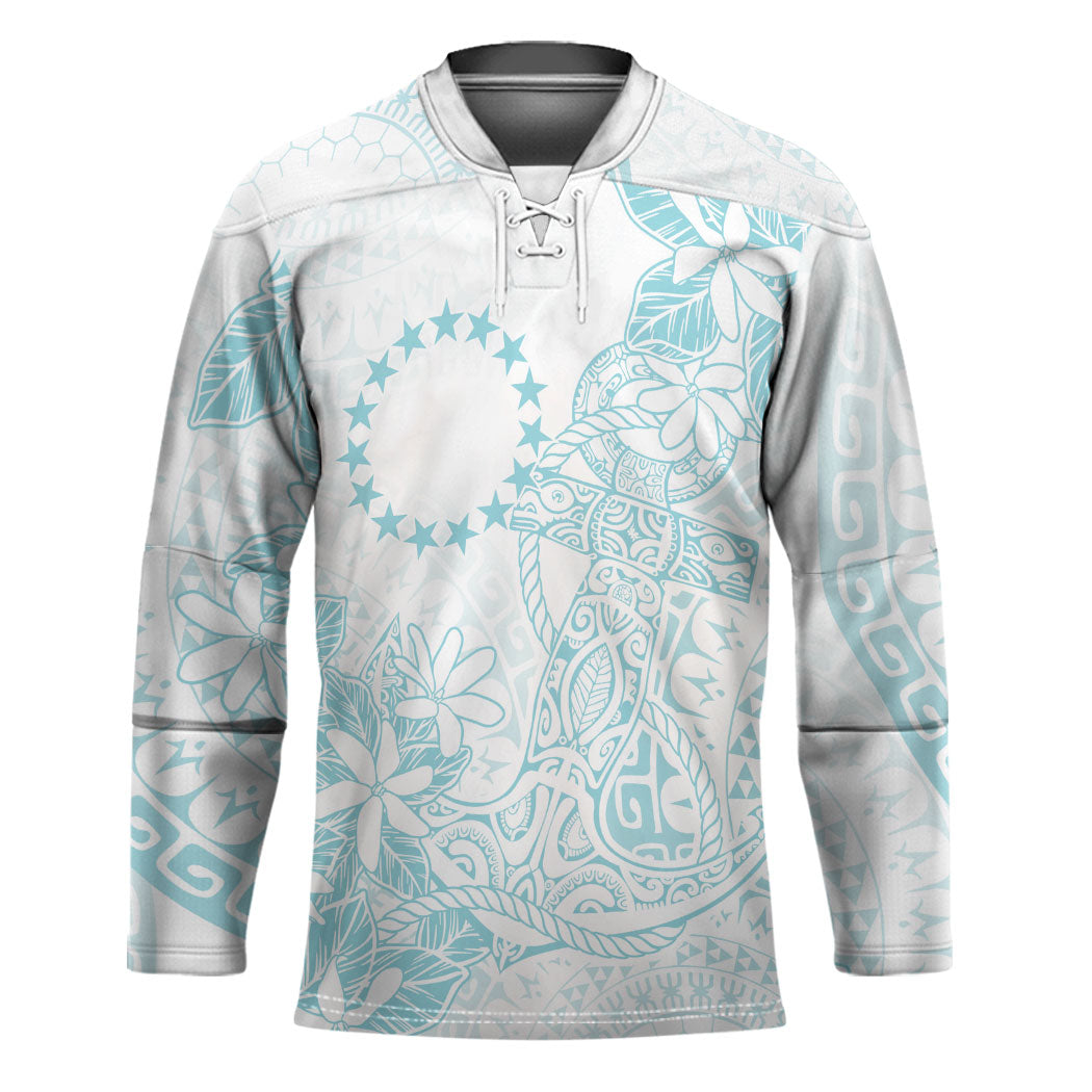 Turquoise Kuki Airani Tapakau Hockey Jersey Tribal Anchor Mix Tiare
