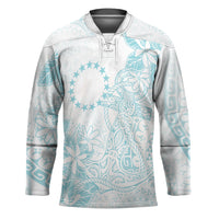 Turquoise Kuki Airani Tapakau Hockey Jersey Tribal Anchor Mix Tiare