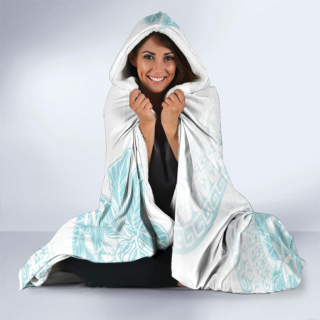 Turquoise Kuki Airani Tapakau Hooded Blanket Tribal Anchor Mix Tiare