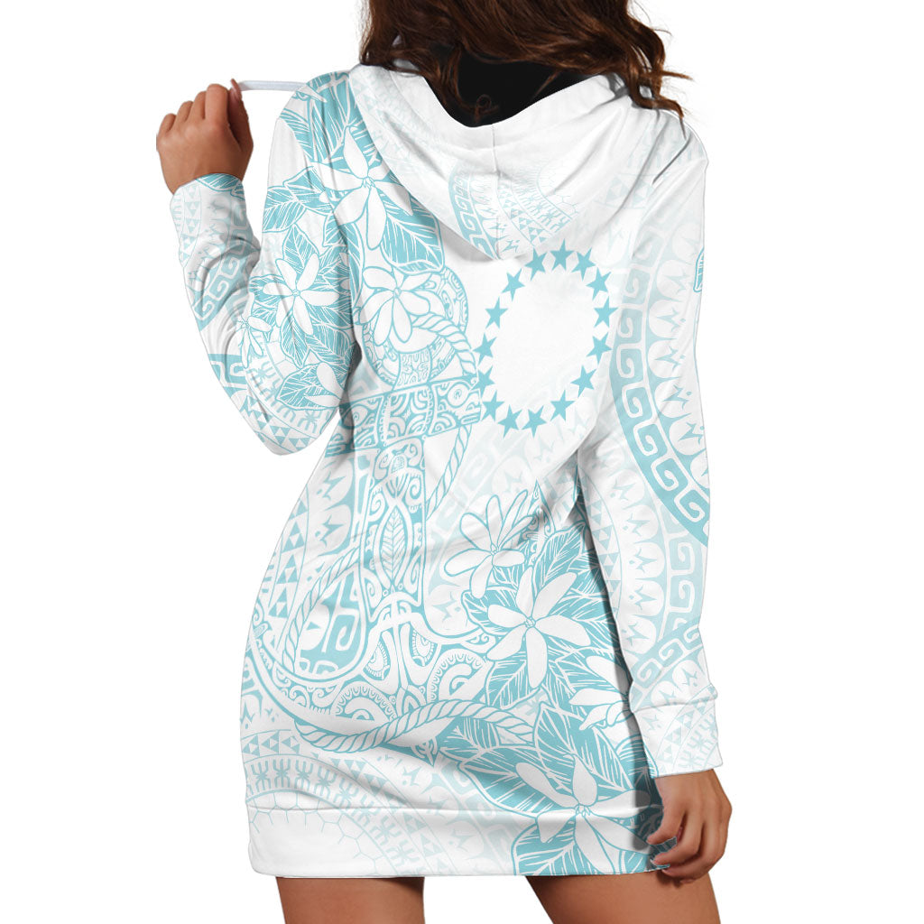 Turquoise Kuki Airani Tapakau Hoodie Dress Tribal Anchor Mix Tiare LT7 - Polynesian Pride