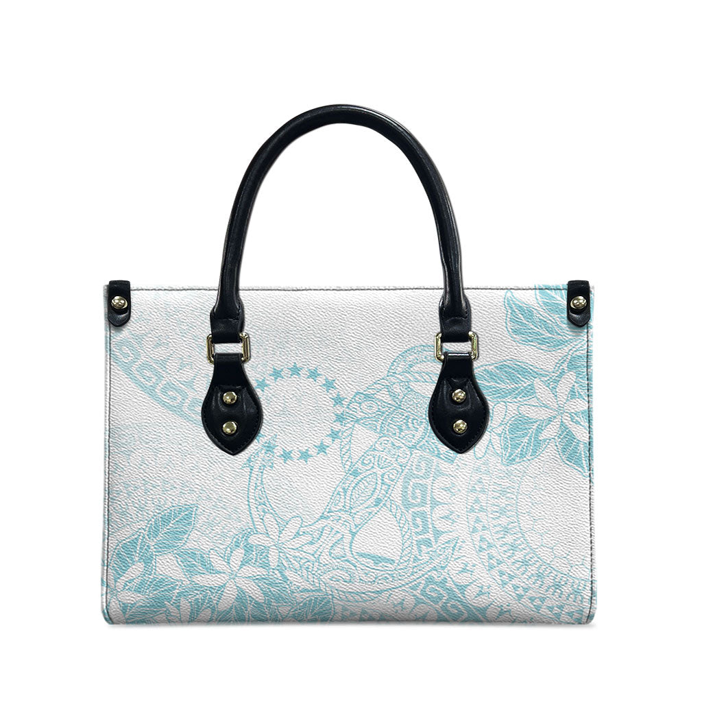 Turquoise Kuki Airani Tapakau Leather Bag Tribal Anchor Mix Tiare